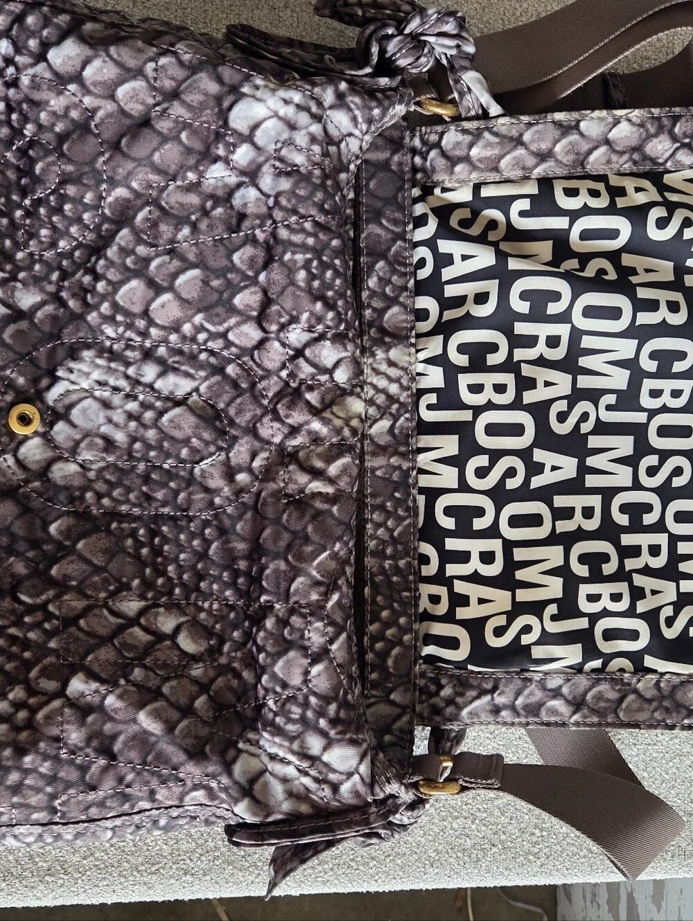 Marc by Marc Jacobs Quilted Snake Print Workwear Crossbody Bag